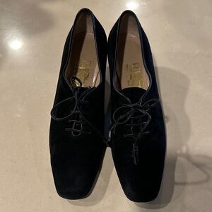 Salvatore Ferragamo Black Lace-Up Heels